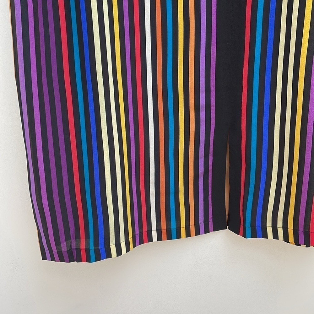 ETRO Colourful stripe 100% Silk oversized kaftan Dress size 40 S-L NEW - Picture 6 of 7
